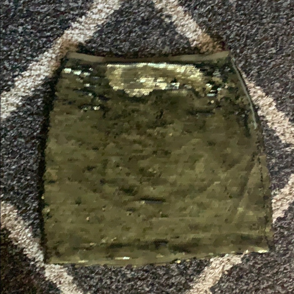Sequin olive skirt